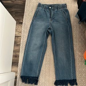 Frayed bottom jeans